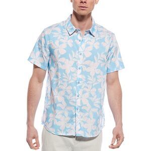 Endless Summer Mens Textured Button-Down Shirt, Blue